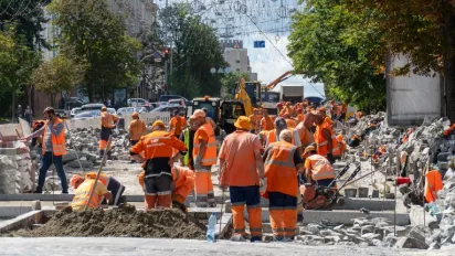 Reconstruction of a street in Kyiv